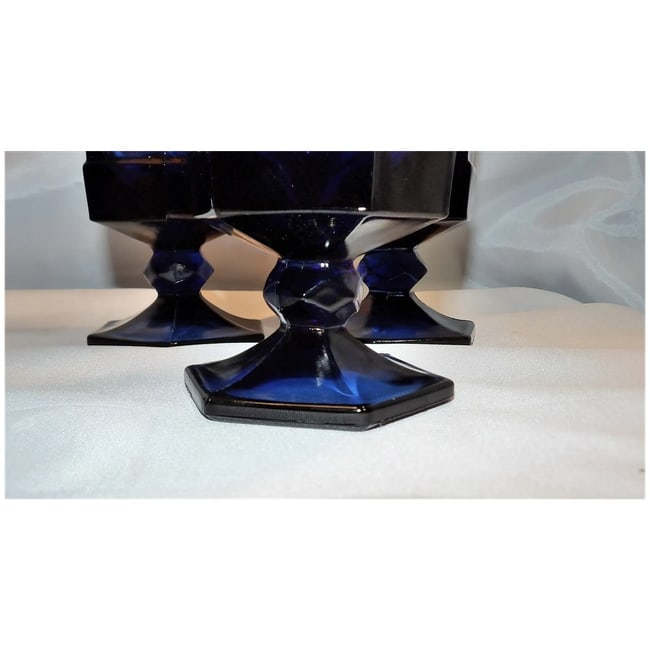 Fostoria Virginia Dark Blue Ice Tea Glasses- - 7