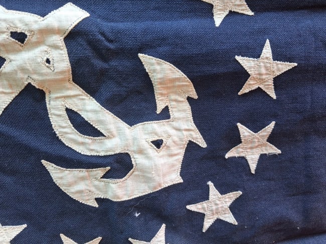 American Flag 13 Star Naval Anchor 1930 Annin Sewn 2 X 3 Feet - 3