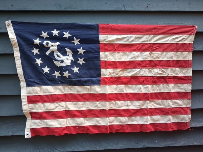 American Flag 13 Star Naval Anchor 1930 Annin Sewn 2 X 3 Feet - 4
