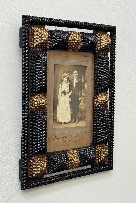 Painted Tramp Art Portrait Frame - 2