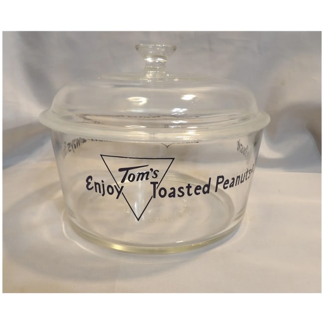 RARE Tom's Toasted Peanuts Always Fresh -Tom's Distb. 2 Qt Container - 2