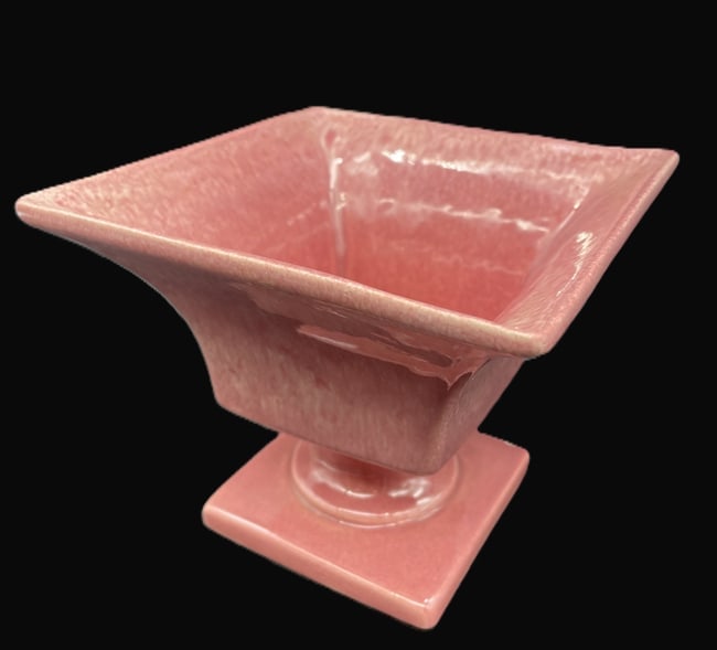 Vintage Haeger Ceramic Rose Pink Drip Pedestal Urn Planter: Date/Period: unknown Dimension: approx 4.75 x 5.5 x 5.5 Material: ceramic Additional Information: Vintage Haeger Ceramic Rose Pink Drip Pedestal Urn Planter Shipping: Domestic: Flat-rate of $11.00 to