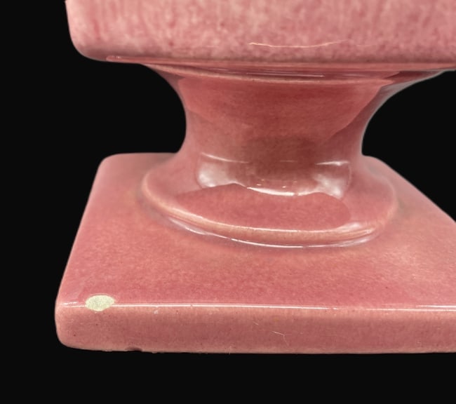 Vintage Haeger Ceramic Rose Pink Drip Pedestal Urn Planter - 5