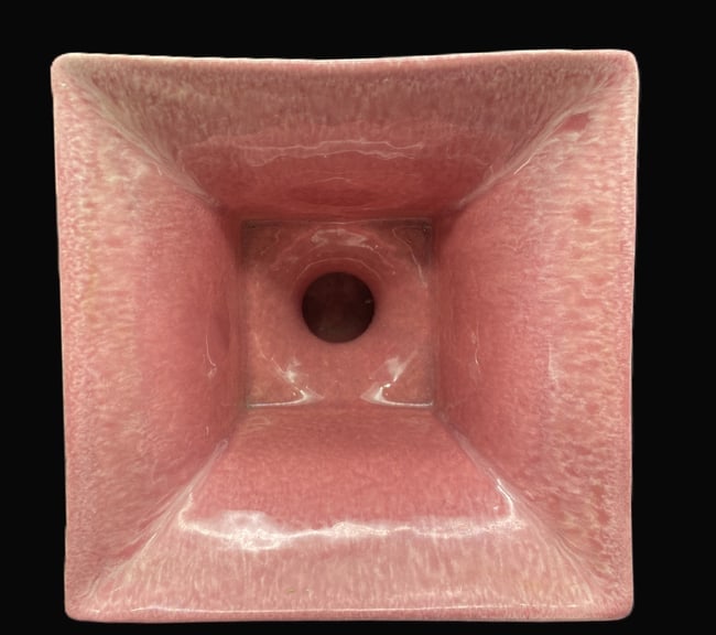 Vintage Haeger Ceramic Rose Pink Drip Pedestal Urn Planter - 6