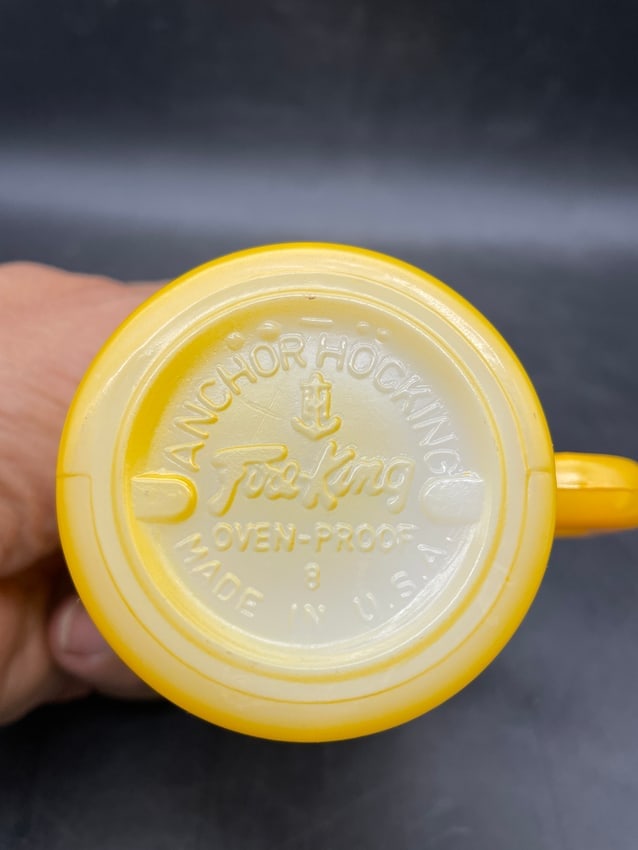 NOS Fire-King Anchor Hocking Capitol Washington DC YELLOW Coffee Soda Mug - 6