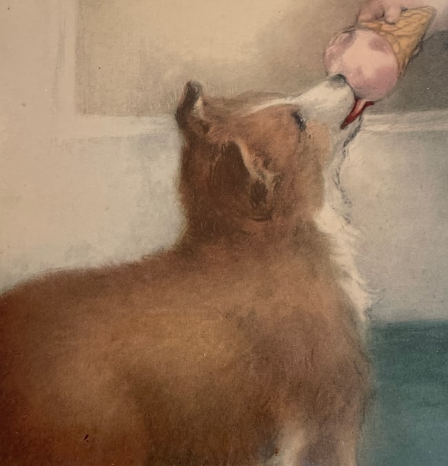 1930's FRAMED BESSIE PEASE GUTMANN PRINT, THE REWARD - 6