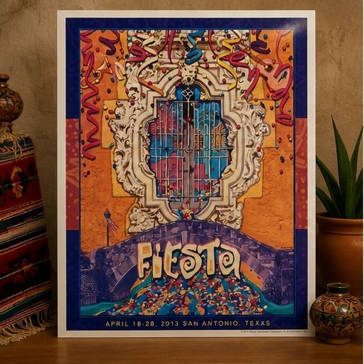2013 Fiesta San Antonio Poster by Stuart A. Seal, Backed Exhibition Print (1 of 7)