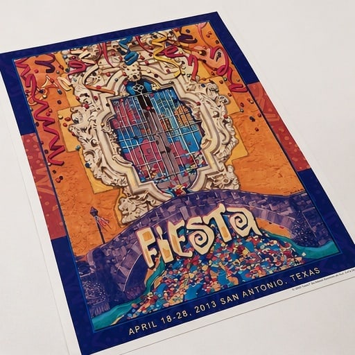 2013 Fiesta San Antonio Poster by Stuart A. Seal, Backed Exhibition Print - 3