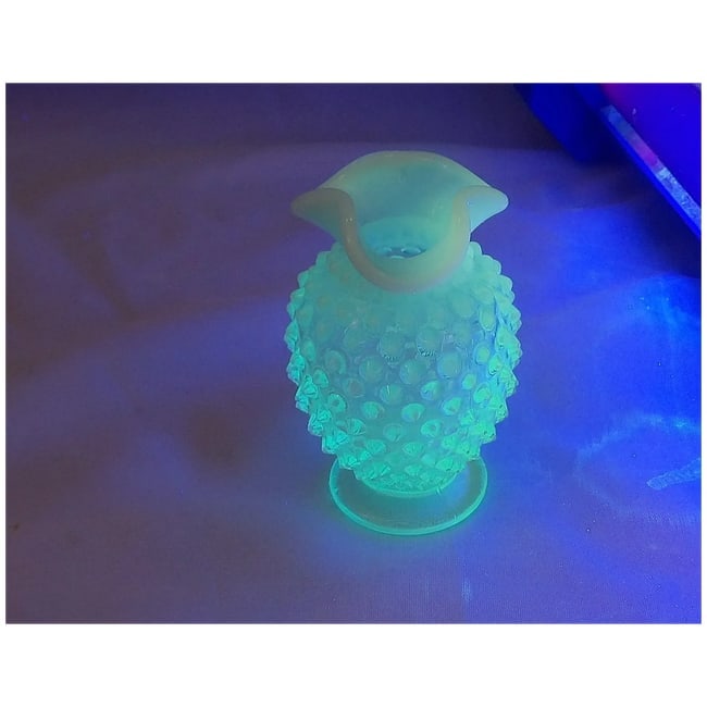 Fenton Blue Hobnail Opalescent Vase - 3