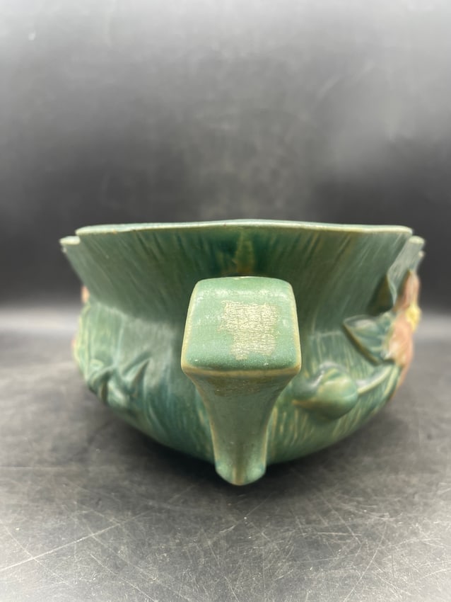 ROSEVILLE USA POTTERY CLEMATIS CONSOLE BOWL Green 461-14" - 7