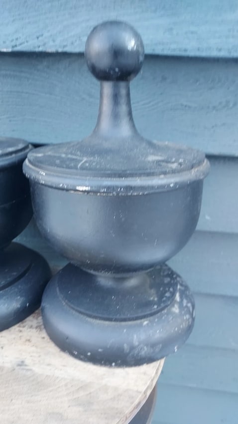 19th century Wooden Finials 13 Inches Tall Pair - 2
