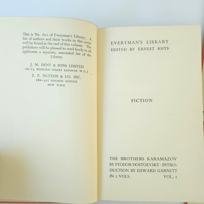 Victor Hugo & Dostoevsky Everyman's Library set of 3 Hardcover Books circa 1931: Title: Victor Hugo & Dostoevsky Everyman's Library set of 3 Hardcover Books circa 1931 Description: Notre Dame De Paris Victor Hugo The Brothers Fyodor Karamazov Vol 1 & 2 These are hard cover, red