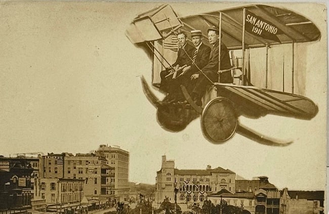 Real Photo PC Men in Bi Plane 1911 (1 of 3)