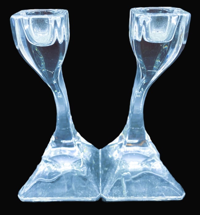 MCM RIEDEL DUETTO AUSTRIA CRYSTAL CANDLESTICKS - 5