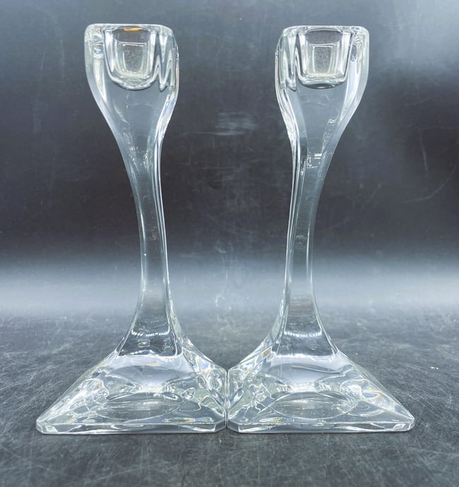 MCM RIEDEL DUETTO AUSTRIA CRYSTAL CANDLESTICKS - 6