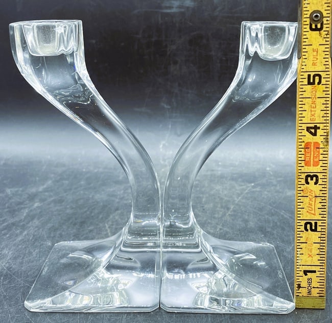 MCM RIEDEL DUETTO AUSTRIA CRYSTAL CANDLESTICKS - 8