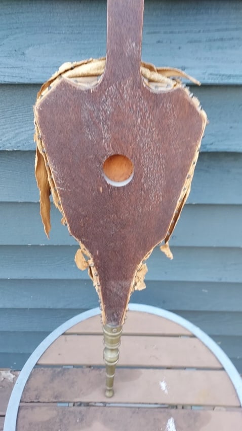 Antique Wood Carved Folk Art Black Forest Bellows ghoul Face 1890 - 2