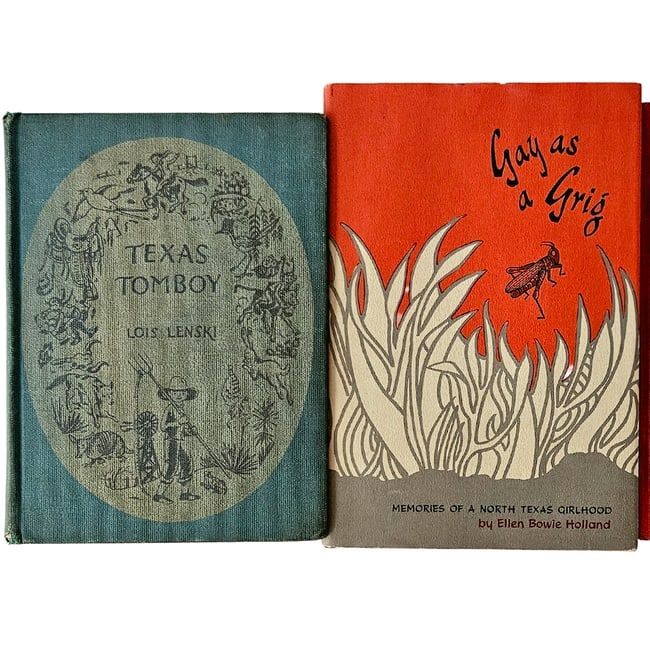 Two Novels About Young Women Growing Up in Texas: Texas Tomboy Lois Lenski 1950 1st ED HC. Children's book by Lois Lenski about a young, rough-and-tumble girl named Charlie on a Texas ranch during a severe drought, who learns the importance of