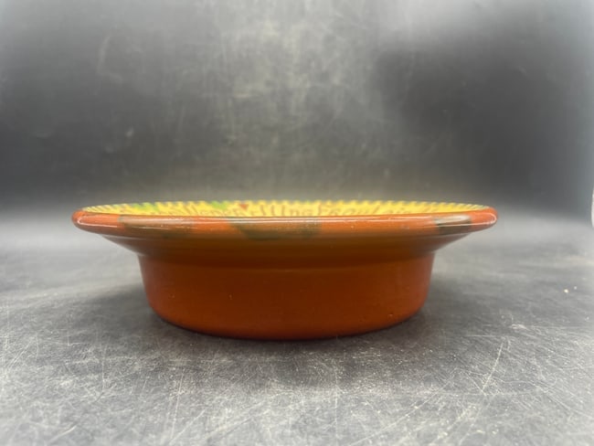 James C Seagreaves JCS Folk Art Tulip Dish Bowl Redware - 5