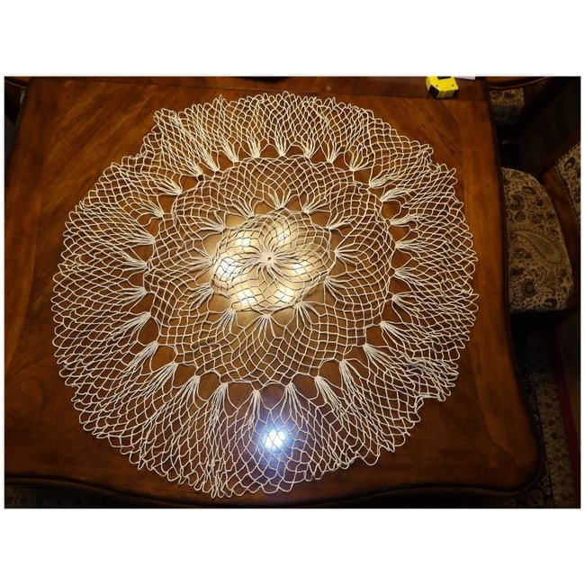 Large Crochet Round Tablecloth - 2