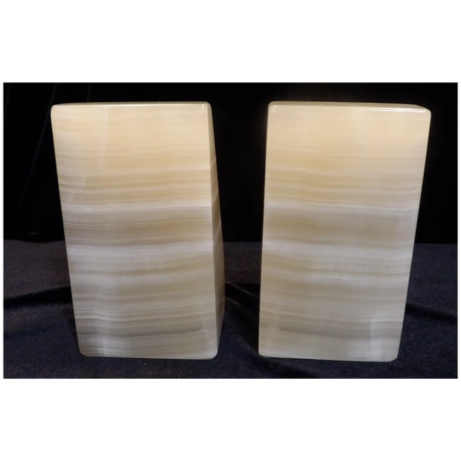 Pair of Polished Onyx Bookends - 4