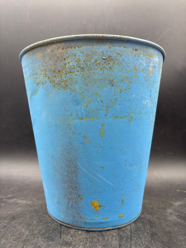 Vintage Robin's Egg Blue Metal Sap Bucket Rustic Primitive - 3