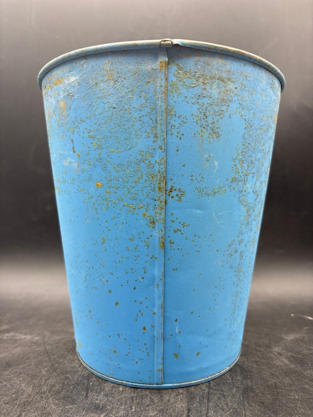 Vintage Robin's Egg Blue Metal Sap Bucket Rustic Primitive - 4
