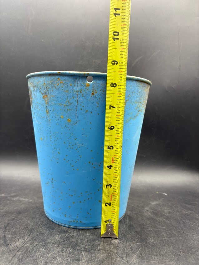 Vintage Robin's Egg Blue Metal Sap Bucket Rustic Primitive - 8