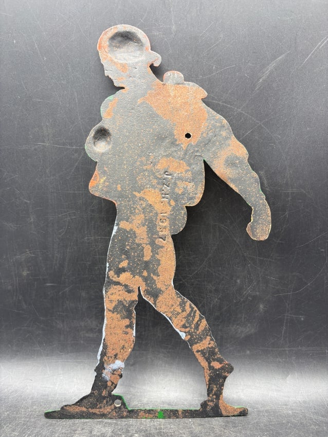 1957 Cast iron figural plaque Johnny Appleseed, marked JZH 1957 - 2
