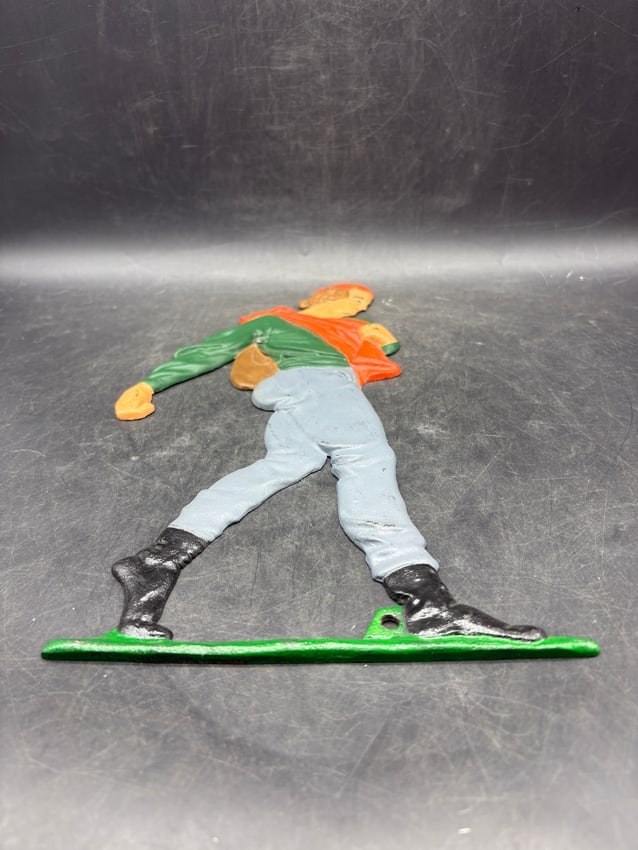 1957 Cast iron figural plaque Johnny Appleseed, marked JZH 1957 - 4