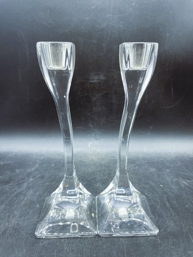 MID-CENTURY MODERN RIEDEL "DUETTO" AUSTRIA CRYSTAL CANDLESTICKS - 5