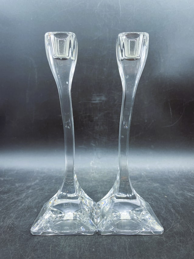 MID-CENTURY MODERN RIEDEL "DUETTO" AUSTRIA CRYSTAL CANDLESTICKS - 6