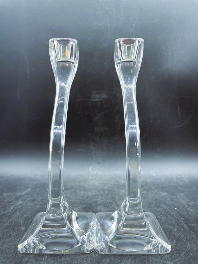 MID-CENTURY MODERN RIEDEL "DUETTO" AUSTRIA CRYSTAL CANDLESTICKS - 7