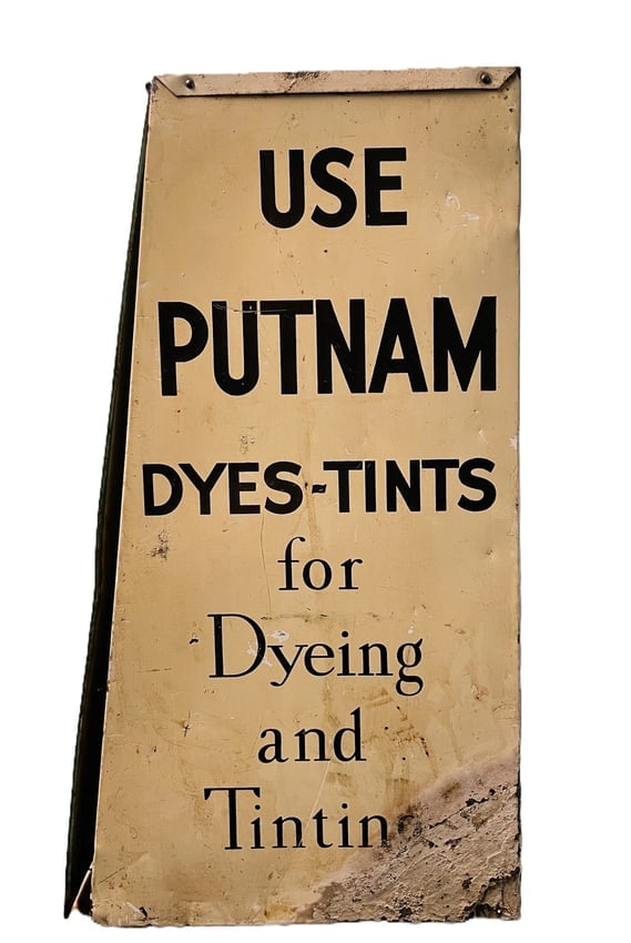 ANTIQUE ALUMINUM PUTNAM DYES & TINTS ADVERTISING STORE DISPLAY CABINET - 6