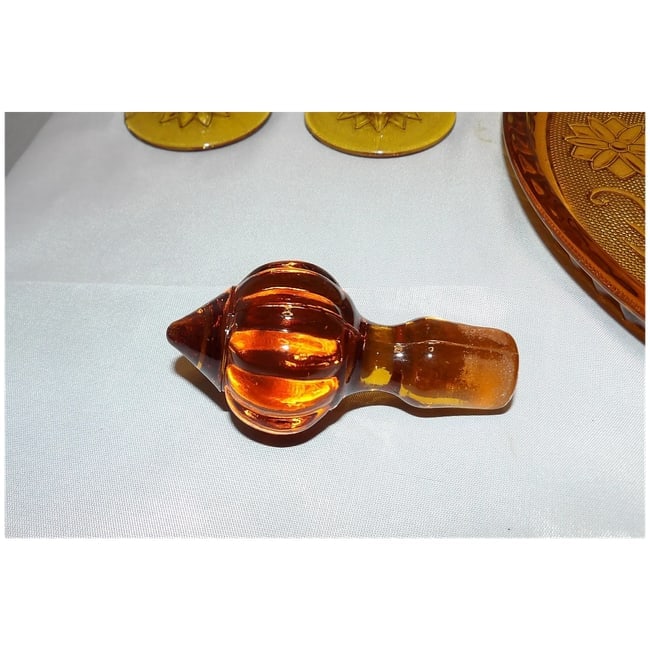 Tiara Sandwich Amber Decanter with Tray and Glasses - 9