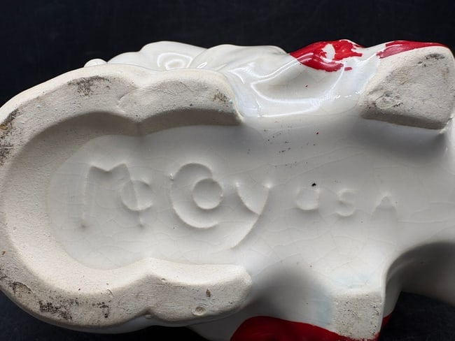 McCoy Clown w/ Pig Planter, Original Cold Paint, Vintage 1951 - 8