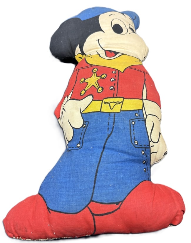 Vintage 17" Mickey Mouse Stuffed Sheriff Cowboy Disney Doll, Hard to Find - 6
