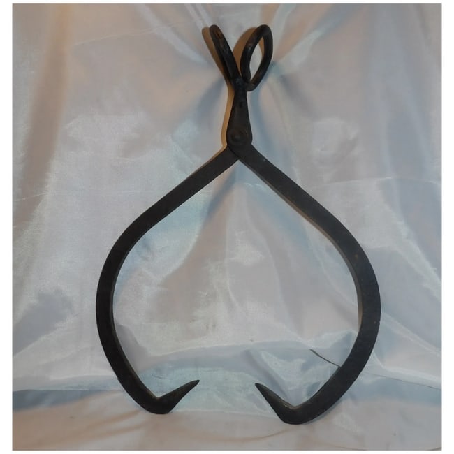 Antique No 1 Cast Iron Hand Forged Ice Block Tongs - 2