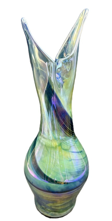 1974 J Baker Art Glass Vase Signed Dated Numbered 13" (1 of 8)