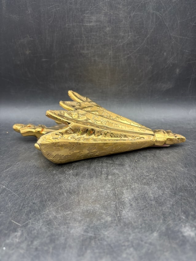 Vintage McCoy 24K Gold Wall Pocket Planter - Mid Century Modern Ceramic Vase, USA Pottery, Hollywood - 6