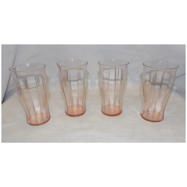 Pink Optic Fluted Depression Optic Tumblers - 2
