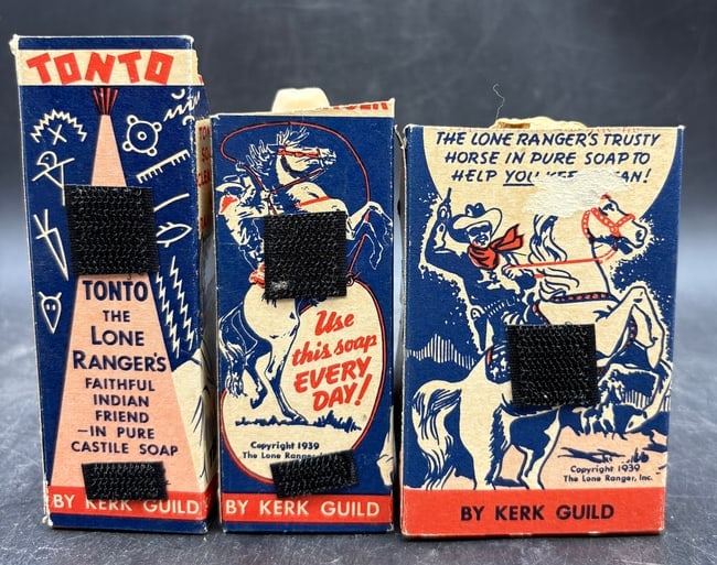 RARE LONE RANGER, TONTO & SILVER VINTAGE SOAPS IN ORIGINAL BOXES 1930'S 1940'S - 7