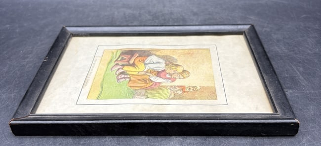 Vintage Framed Children's Print "The Brother and Sister at Marbach" - 5