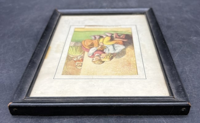 Vintage Framed Children's Print "The Brother and Sister at Marbach" - 6