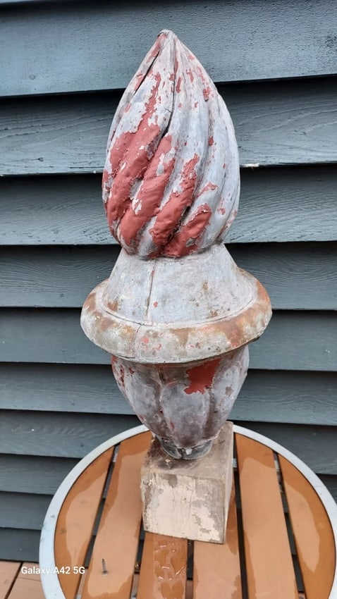 Antique finial Zinc Metal Exterior Flame 20" tall - 2