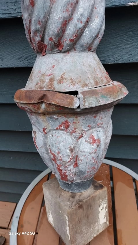 Antique finial Zinc Metal Exterior Flame 20" tall - 4