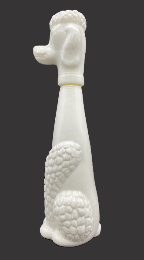 1970s MilkGlass Poodle Dog DECANTER - 4