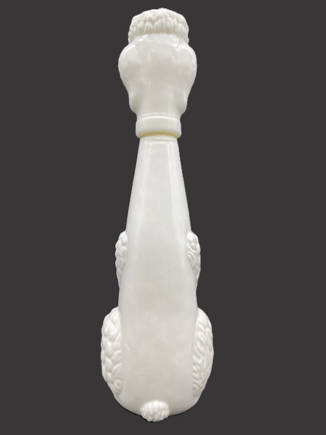 1970s MilkGlass Poodle Dog DECANTER - 5