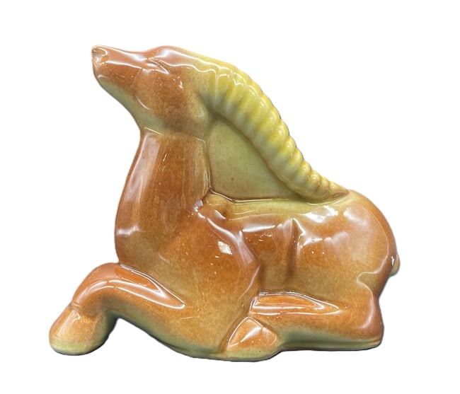 SHAWNEE POTTERY PLANTER VASE GAZELLE ANTELOPE USA 613 - 4