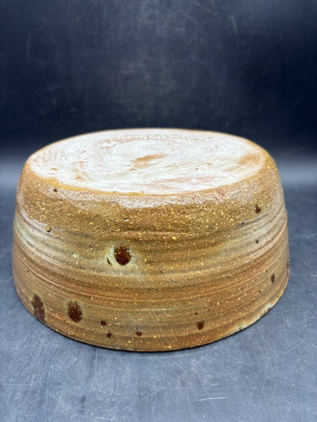 Mid Century Studio Pottery Bowl Signed G. Geiger 1967 Williamsport PA Brown Drip Glaze Stoneware - 4